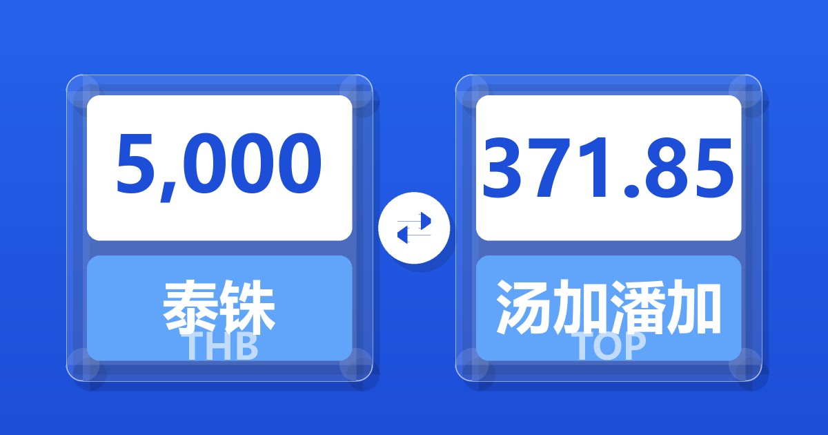 5,000泰铢兑汤加潘加