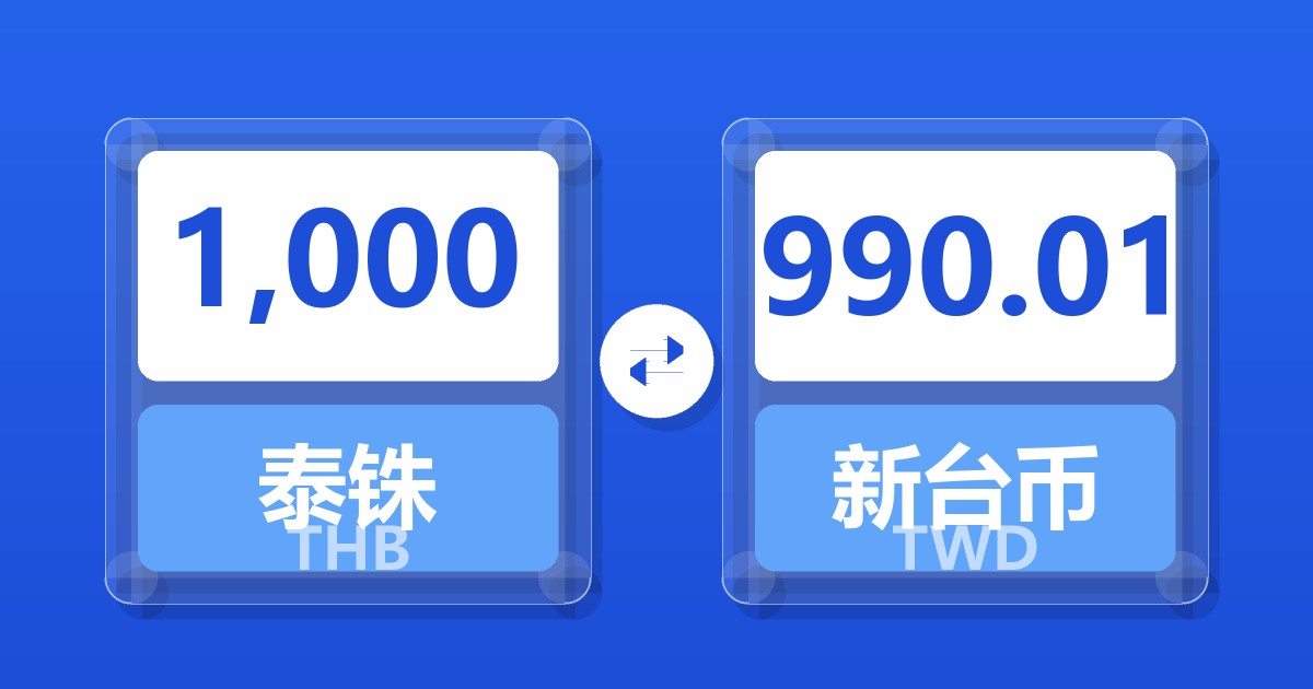 1,000泰铢兑新台币