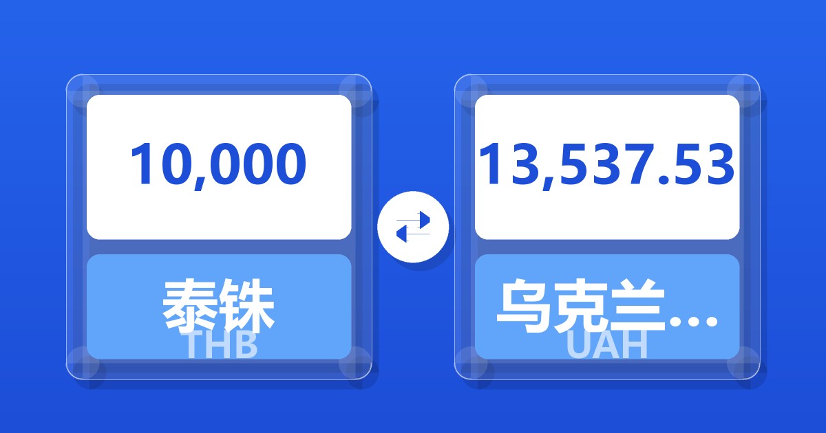 10,000泰铢兑乌克兰格里夫纳
