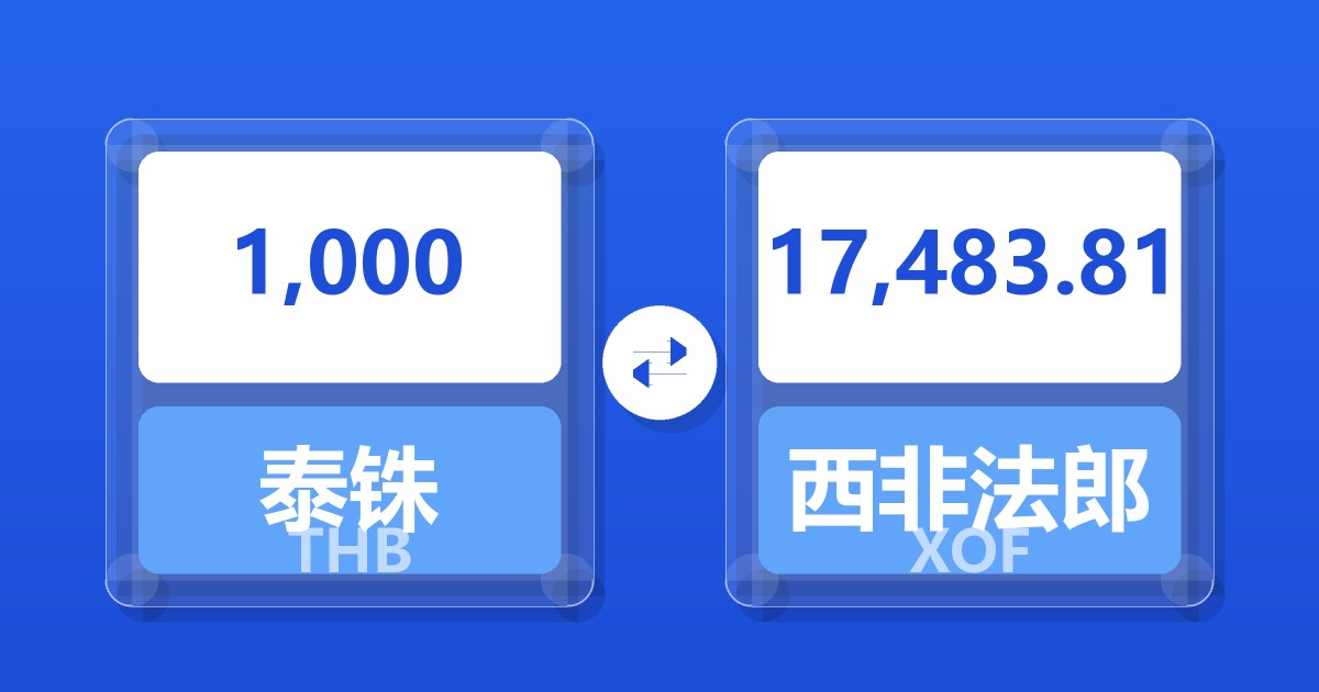 1,000泰铢兑西非法郎