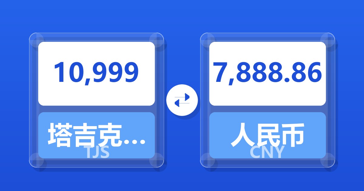 10,999塔吉克斯坦索莫尼兑人民币