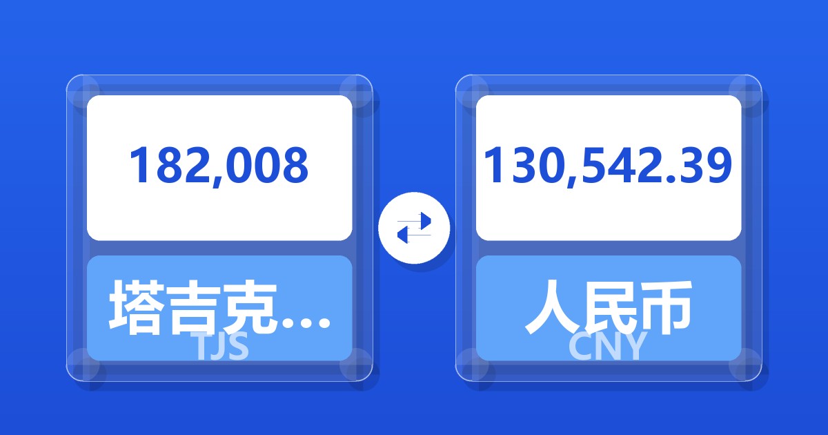 182,008塔吉克斯坦索莫尼兑人民币