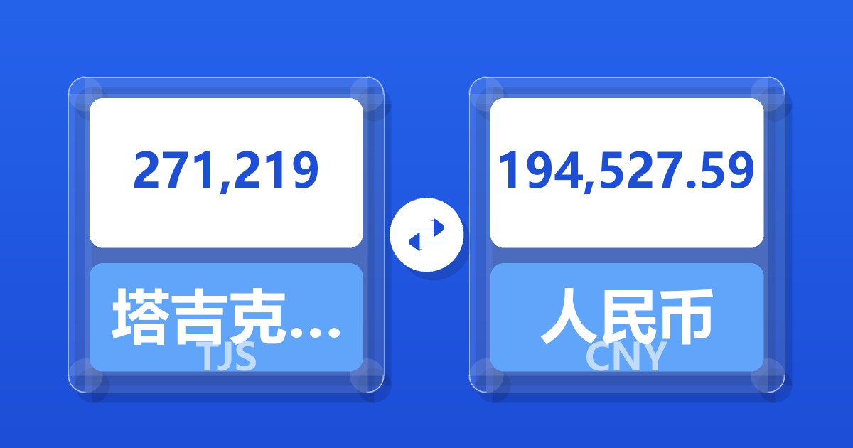 271,219塔吉克斯坦索莫尼兑人民币