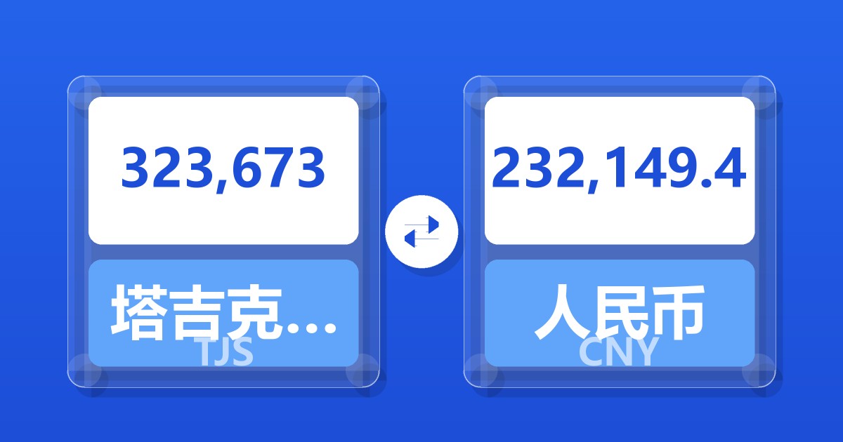 323,673塔吉克斯坦索莫尼兑人民币
