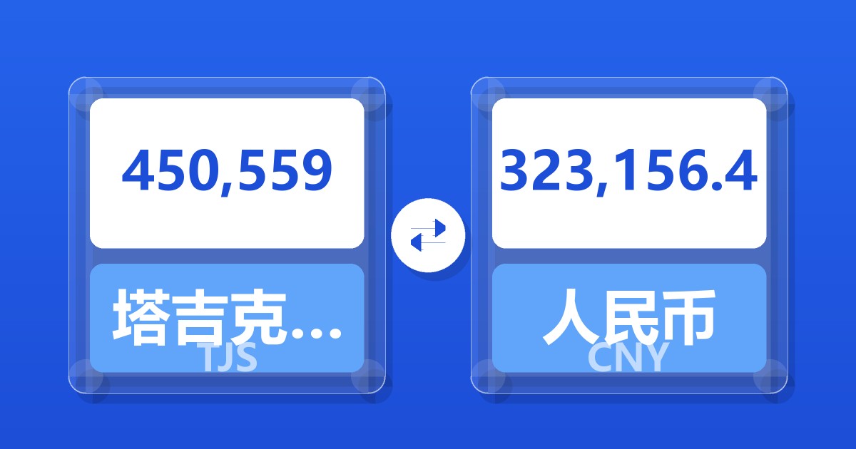 450,559塔吉克斯坦索莫尼兑人民币