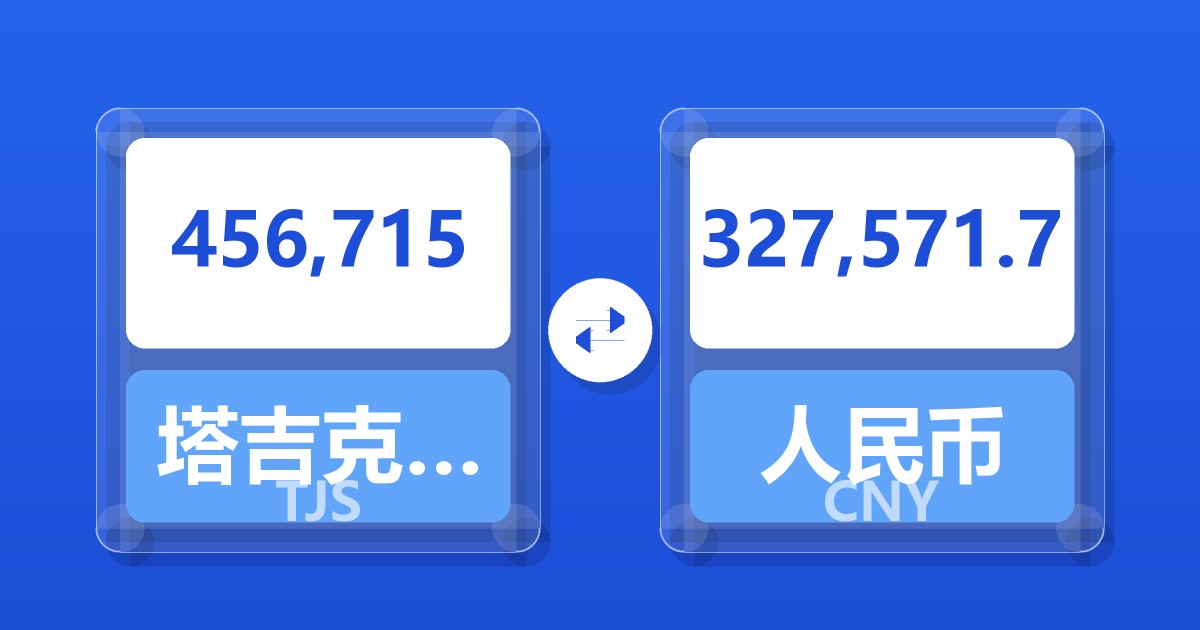 456,715塔吉克斯坦索莫尼兑人民币
