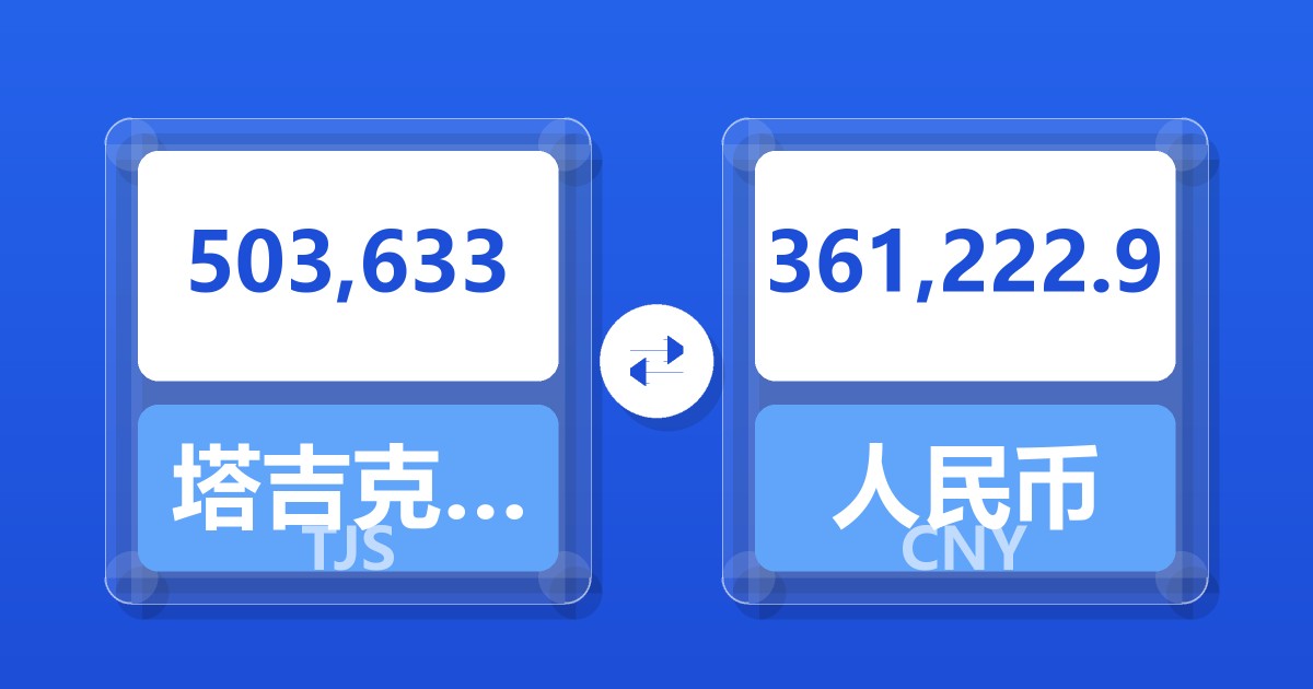 503,633塔吉克斯坦索莫尼兑人民币