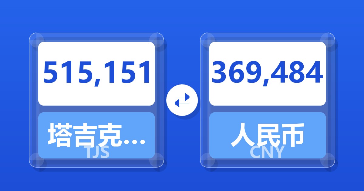 515,151塔吉克斯坦索莫尼兑人民币