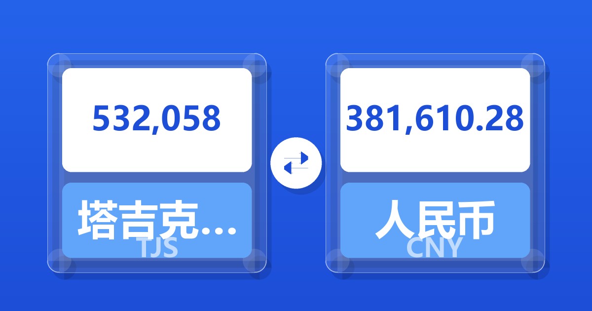 532,058塔吉克斯坦索莫尼兑人民币