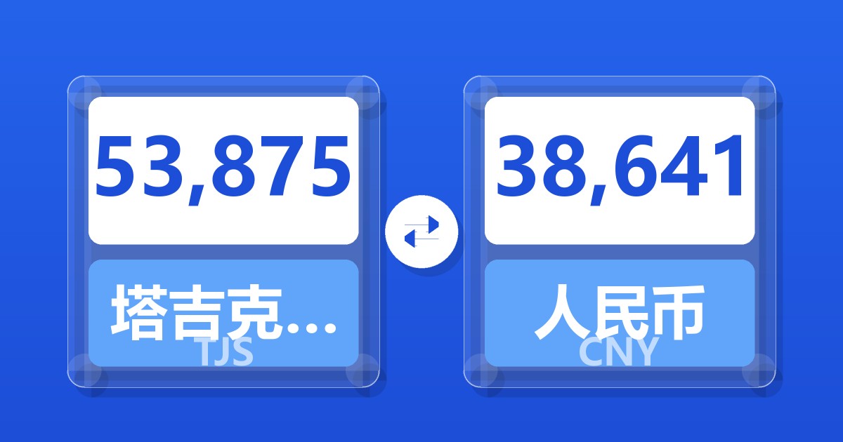 53,875塔吉克斯坦索莫尼兑人民币