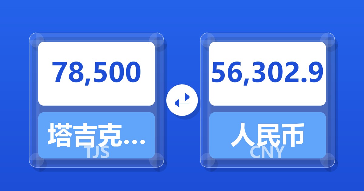 78,500塔吉克斯坦索莫尼兑人民币