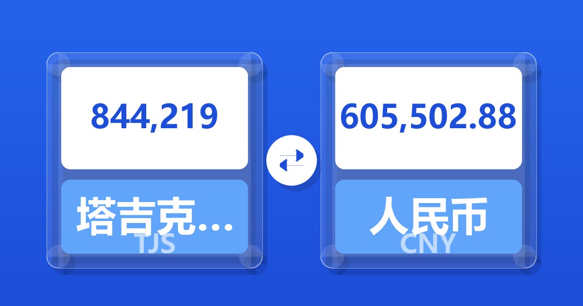 844,219塔吉克斯坦索莫尼兑人民币