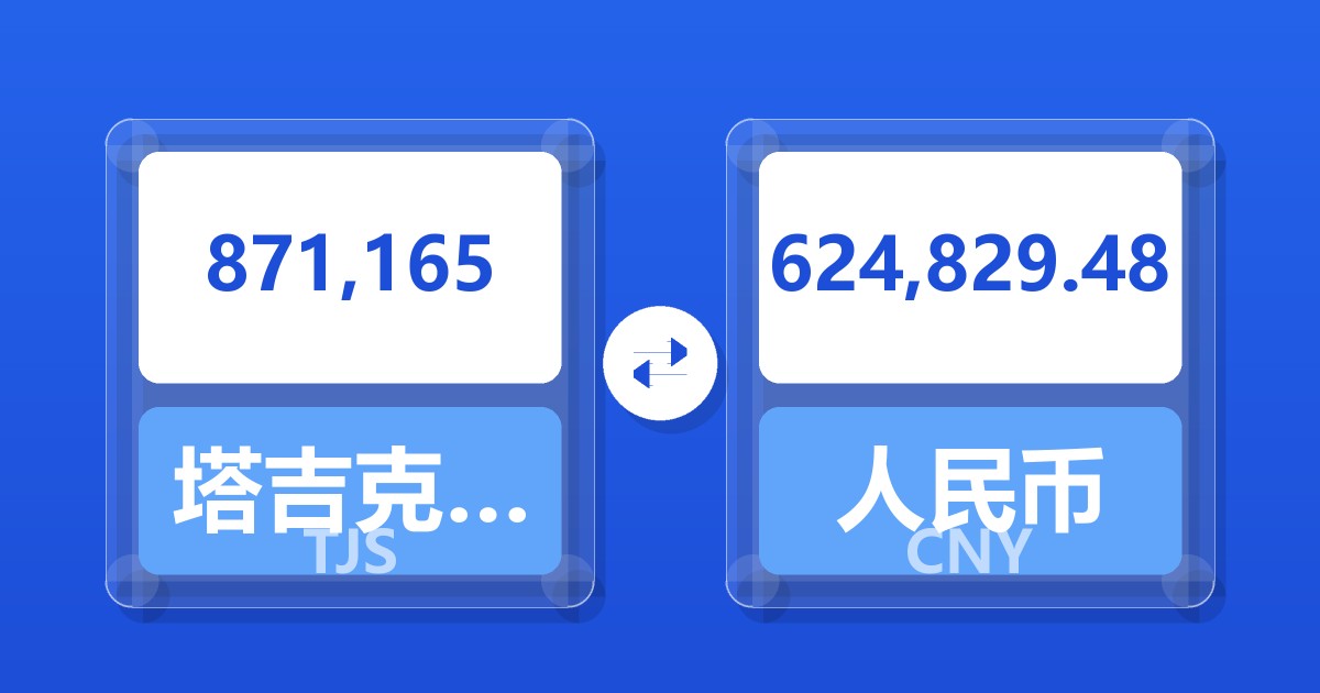 871,165塔吉克斯坦索莫尼兑人民币