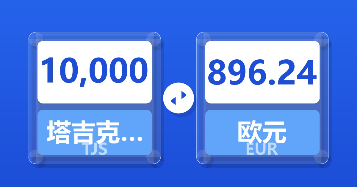 10,000塔吉克斯坦索莫尼兑欧元