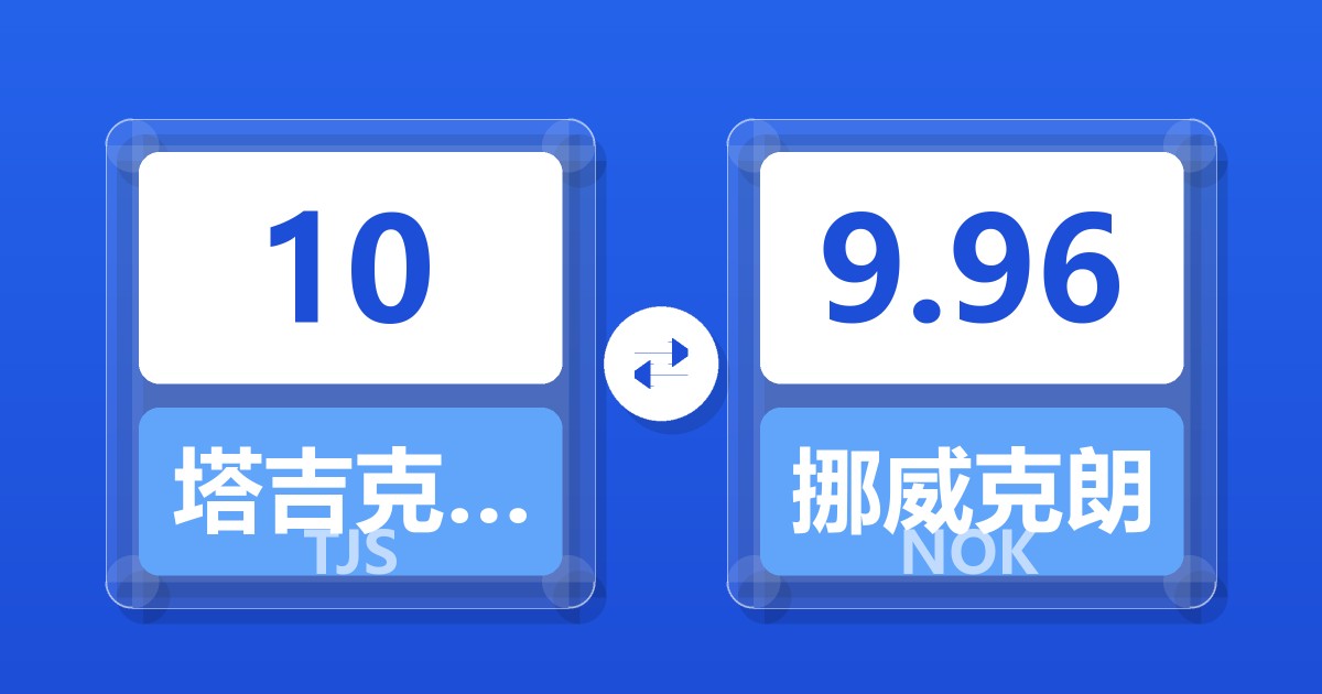 10塔吉克斯坦索莫尼兑挪威克朗