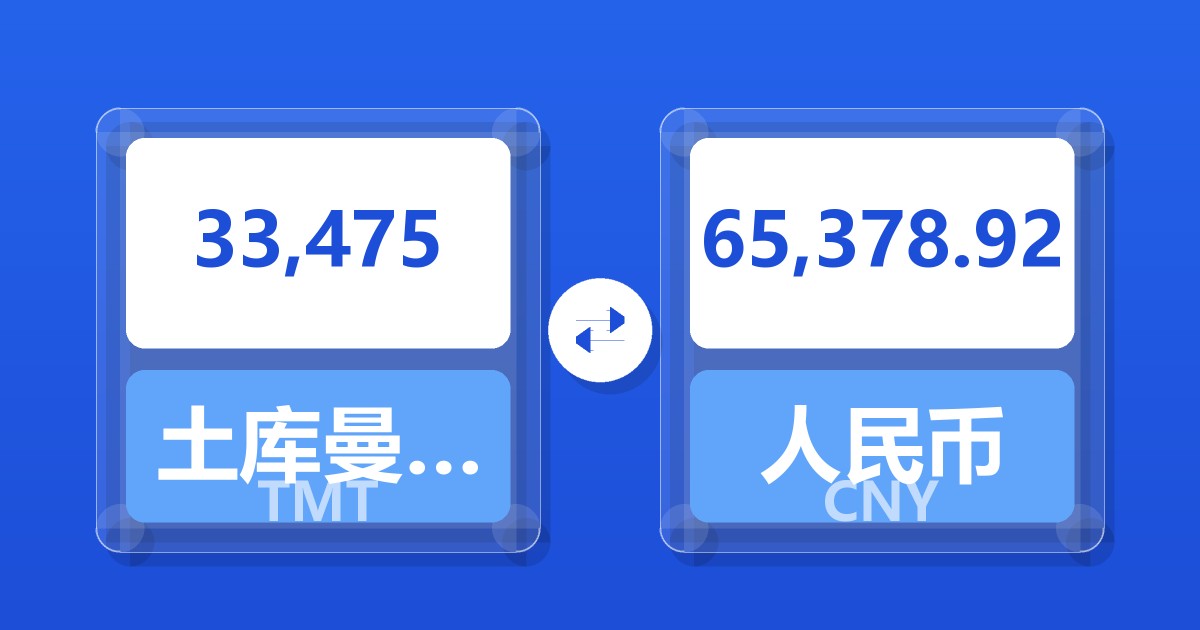 33,475土库曼斯坦马纳特兑人民币