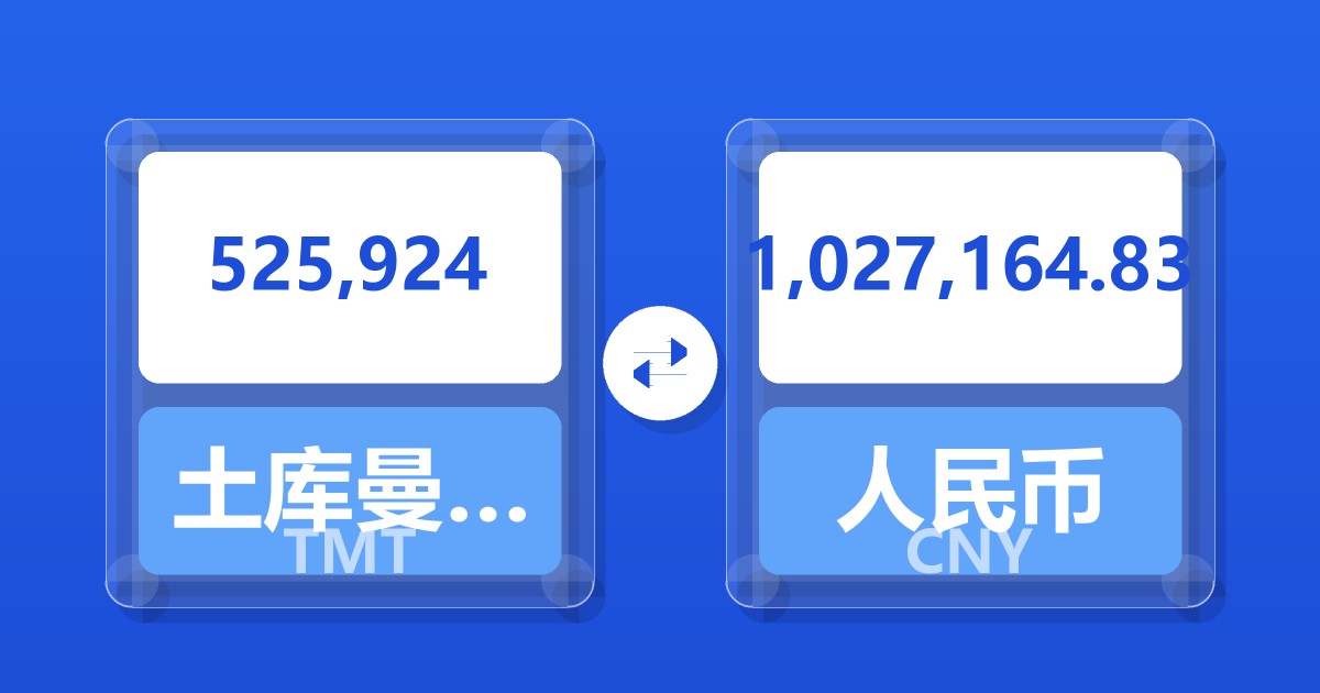 525,924土库曼斯坦马纳特兑人民币