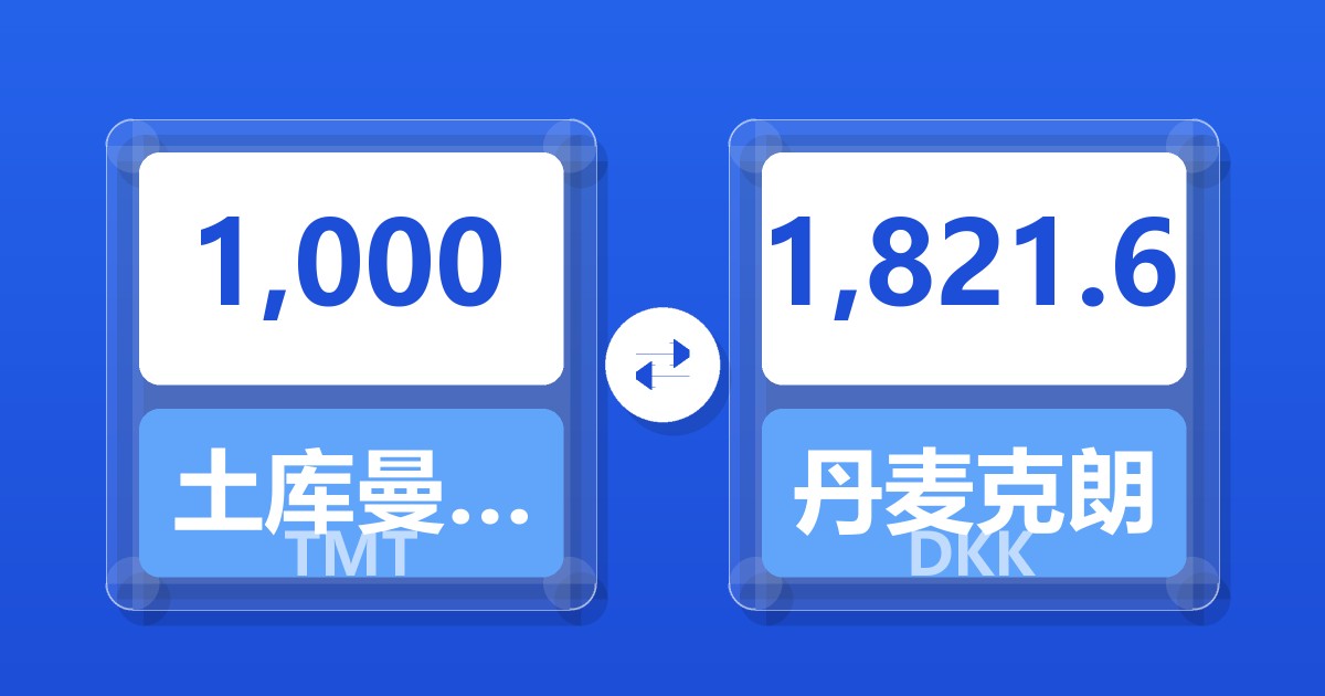 1,000土库曼斯坦马纳特兑丹麦克朗