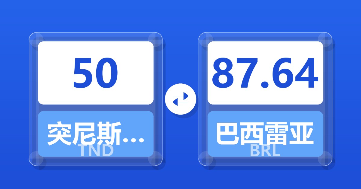 50突尼斯第纳尔兑巴西雷亚尔