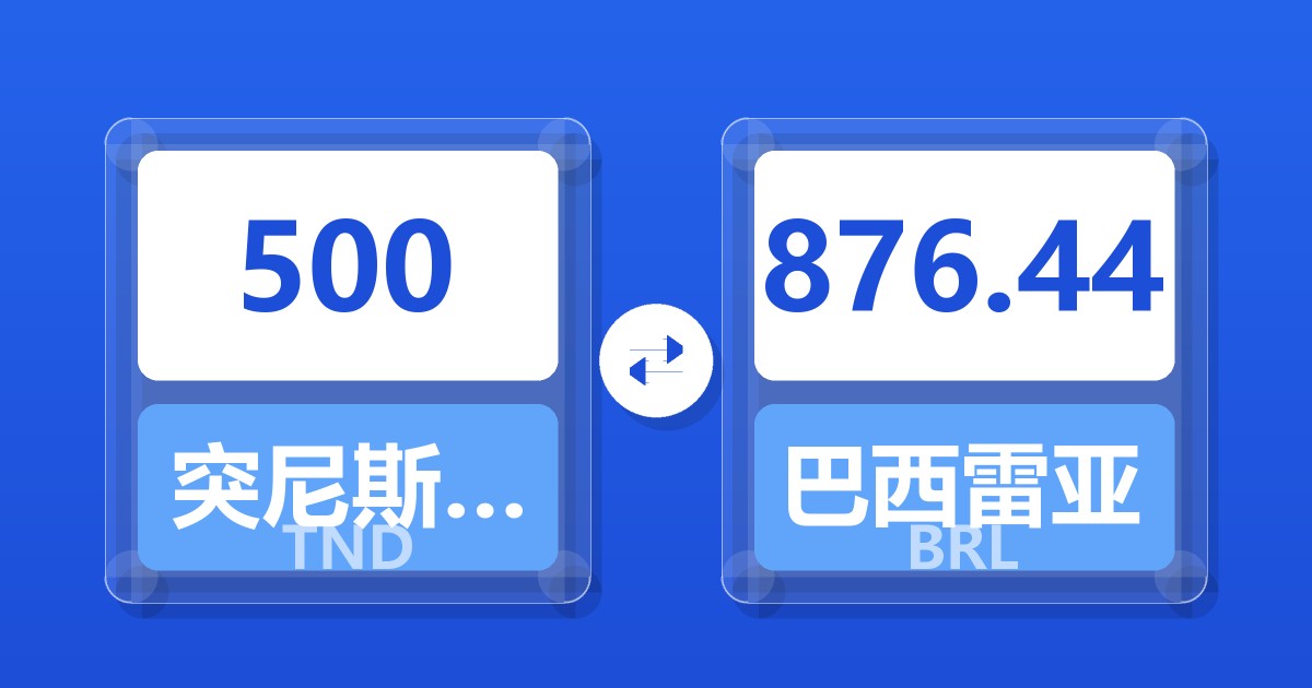 500突尼斯第纳尔兑巴西雷亚尔