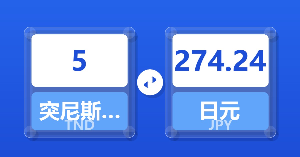 5突尼斯第纳尔兑日元