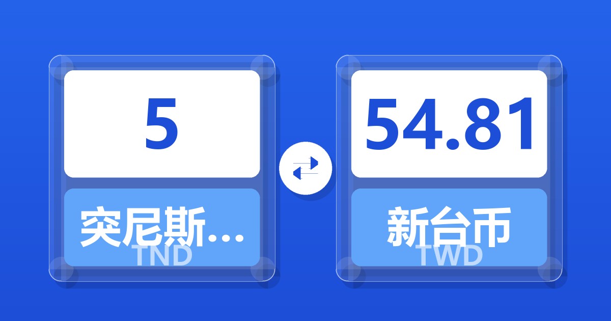 5突尼斯第纳尔兑新台币