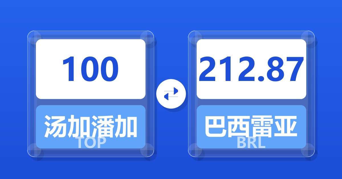 100汤加潘加兑巴西雷亚尔