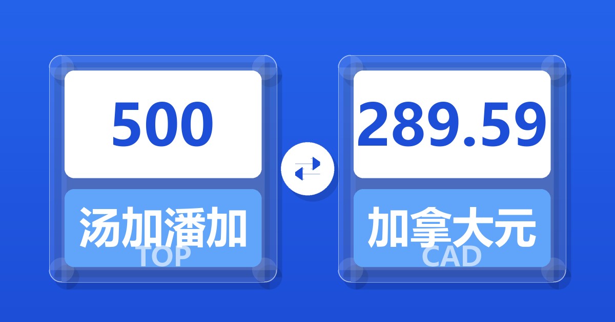 500汤加潘加兑加拿大元