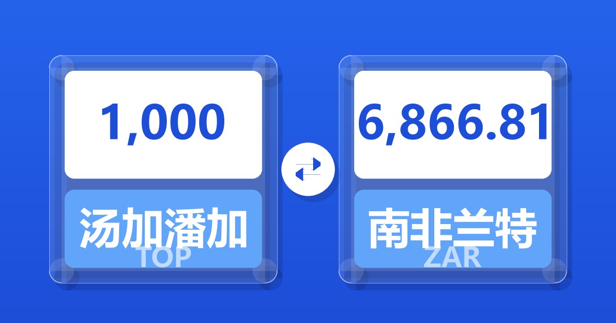 1,000汤加潘加兑南非兰特