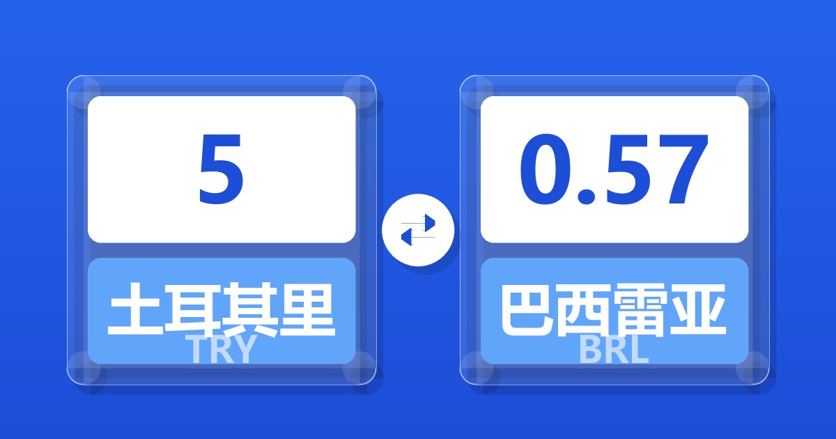 5土耳其里拉兑巴西雷亚尔