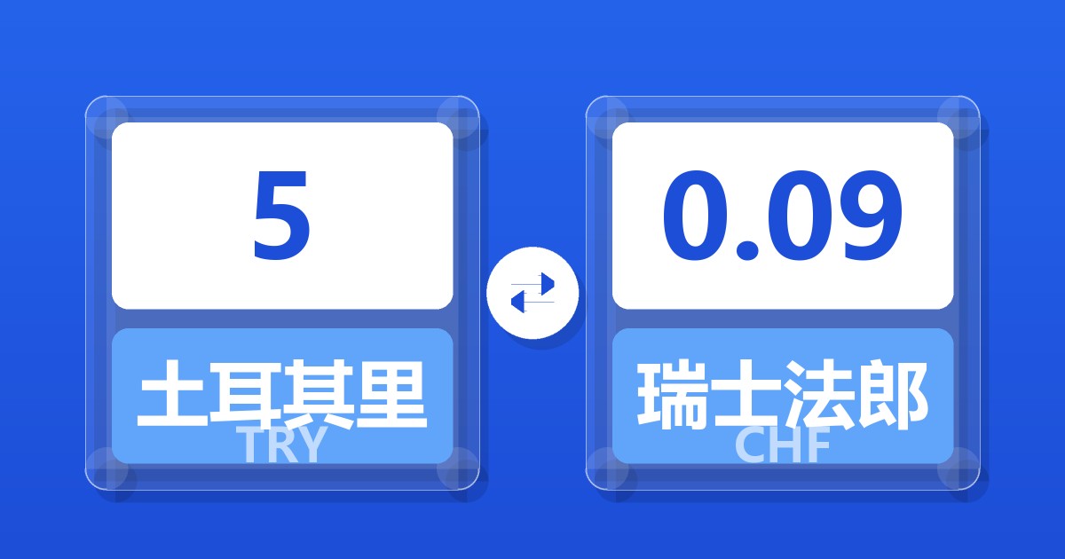 5土耳其里拉兑瑞士法郎