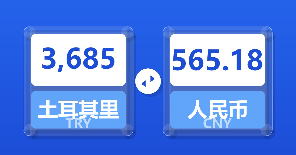 3,685土耳其里拉兑人民币