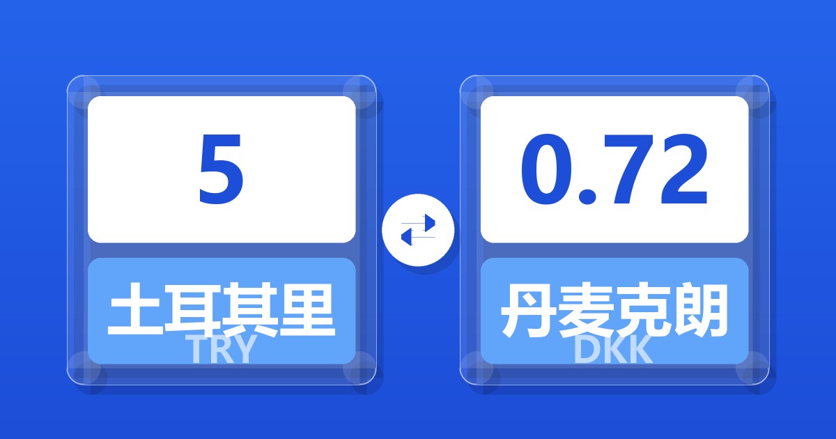 5土耳其里拉兑丹麦克朗