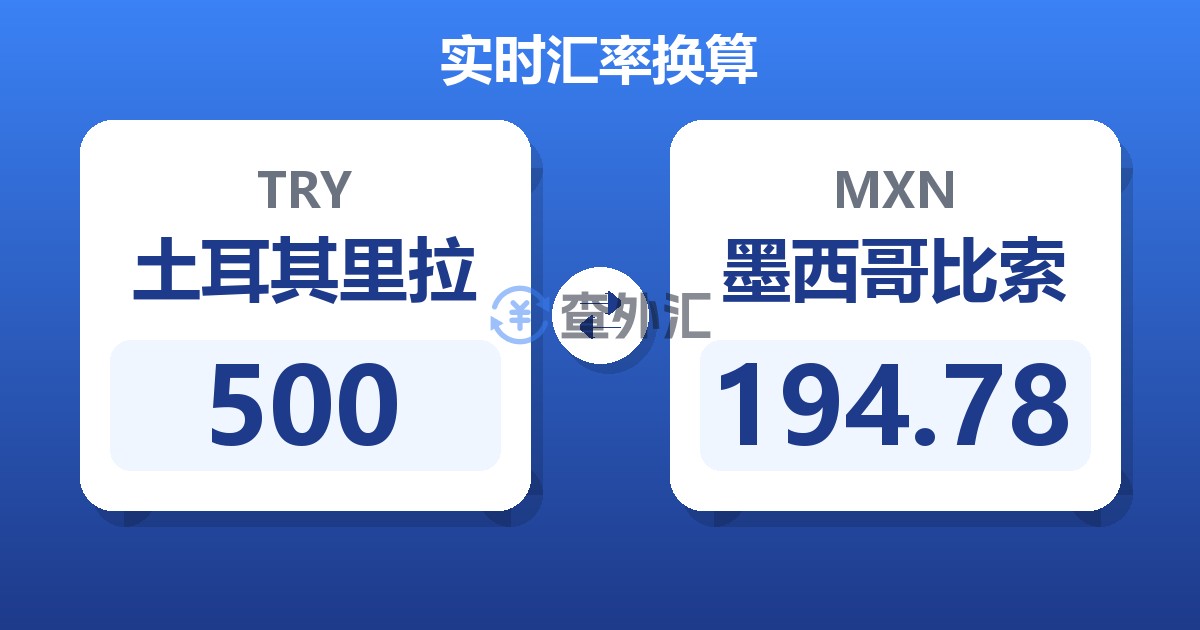 500土耳其里拉兑墨西哥比索
