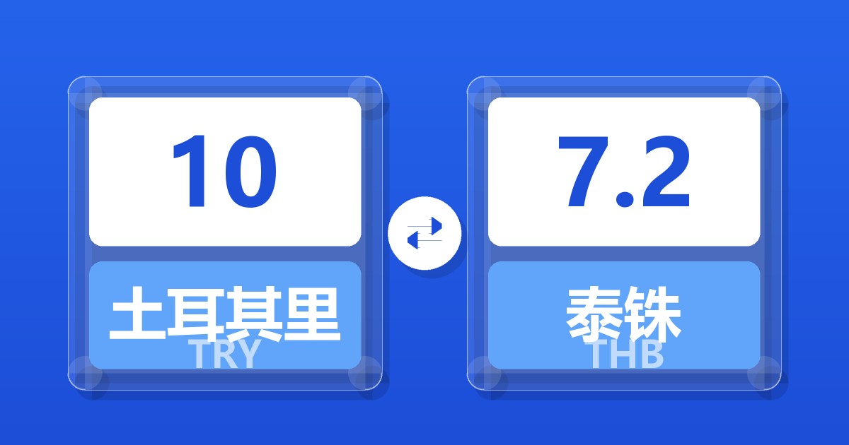 10土耳其里拉兑泰铢