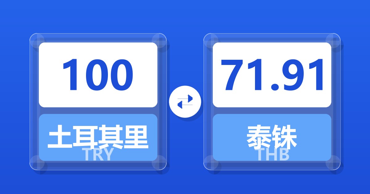 100土耳其里拉兑泰铢