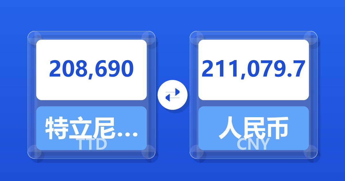 208,690特立尼达和多巴哥元兑人民币