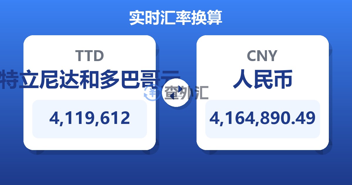 4,119,612特立尼达和多巴哥元兑人民币