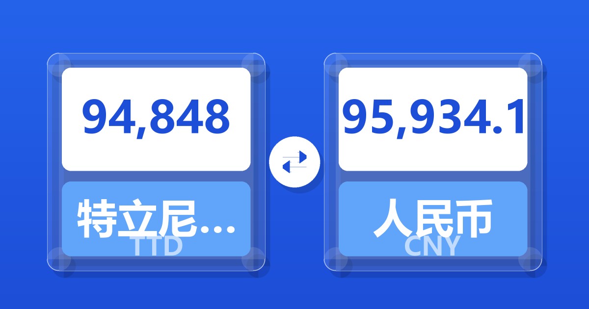94,848特立尼达和多巴哥元兑人民币