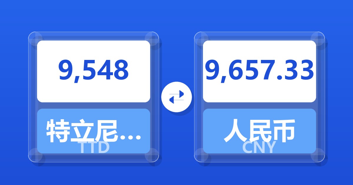 9,548特立尼达和多巴哥元兑人民币