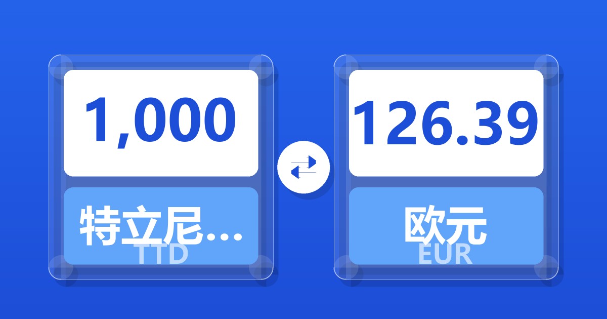 1,000特立尼达和多巴哥元兑欧元