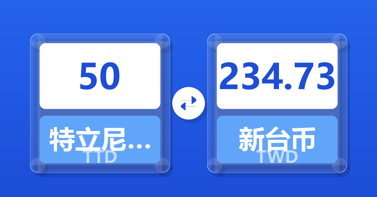 50特立尼达和多巴哥元兑新台币