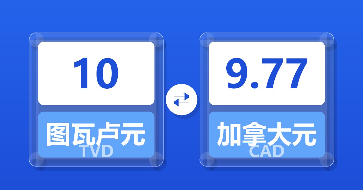 10图瓦卢元兑加拿大元