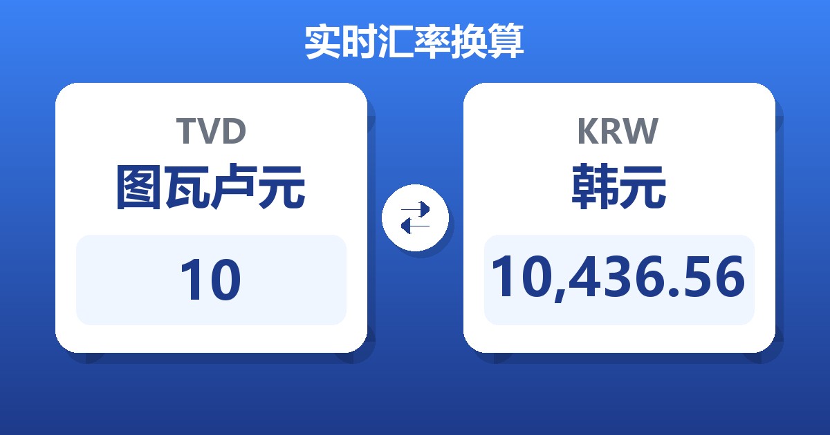 10图瓦卢元兑韩元