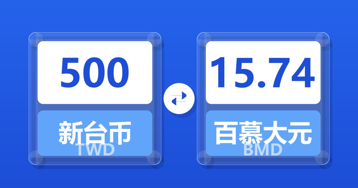 500新台币兑百慕大元