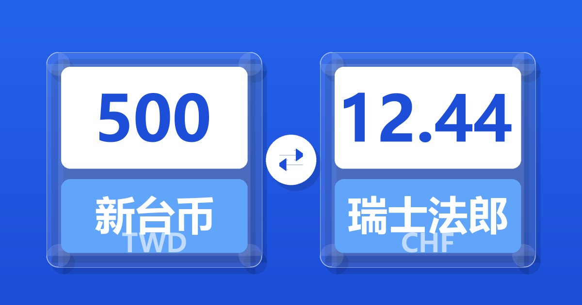 500新台币兑瑞士法郎
