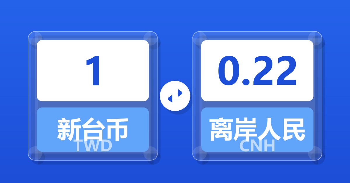 1新台币兑离岸人民币