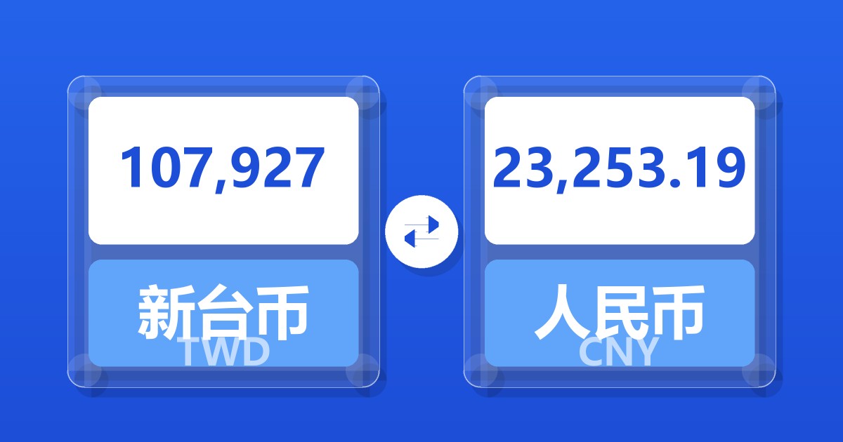107,927新台币兑人民币