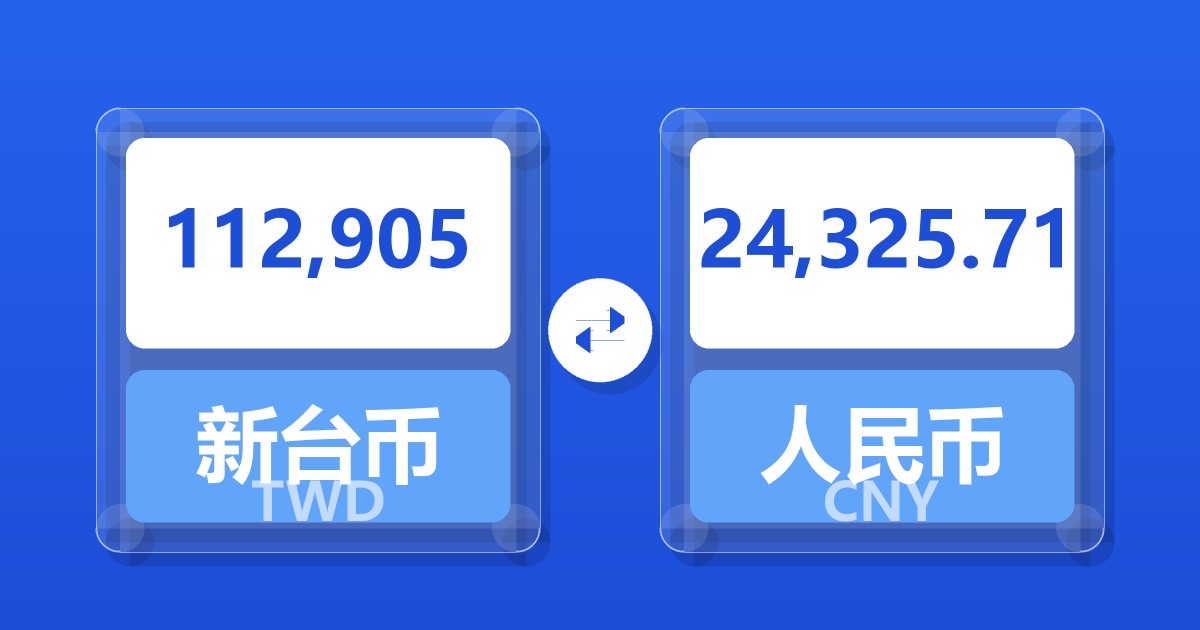 112,905新台币兑人民币