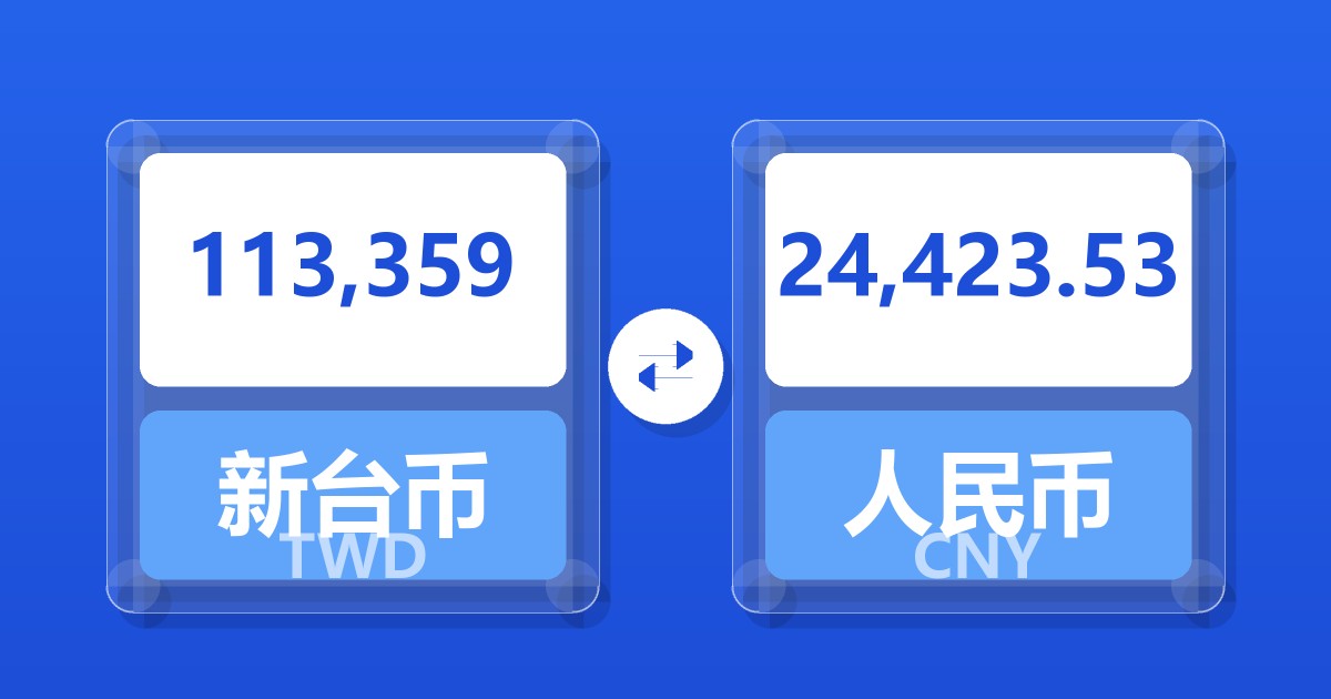 113,359新台币兑人民币